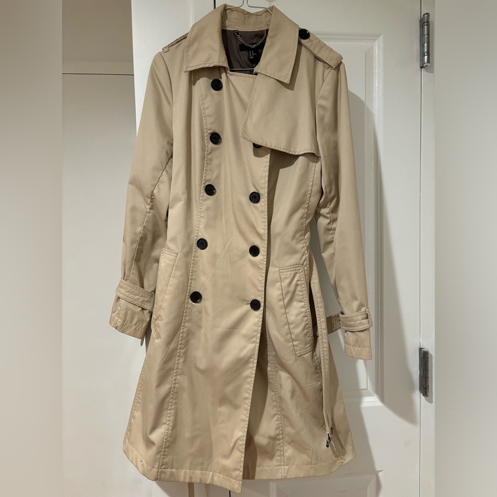H&M beige trench coat sz us 10